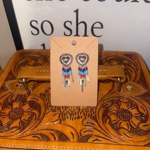 Southwest Style Multi-stone Sterling Silver Dangles